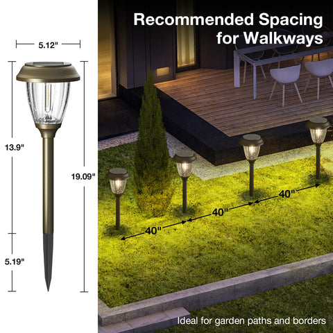 XMCOSY+ easy-to-place lights along walkway and lawn areas
