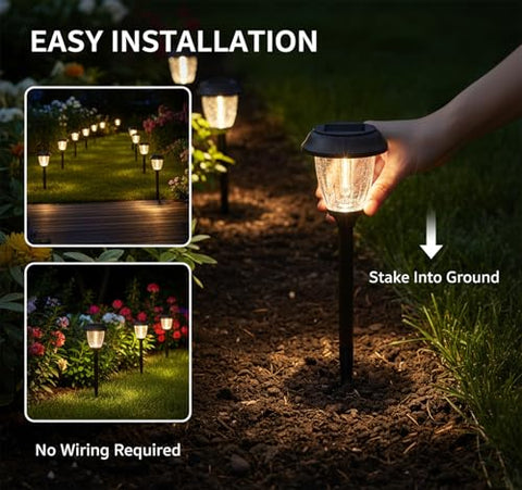 XMCOSY+ warm amber glow along a garden path and yard