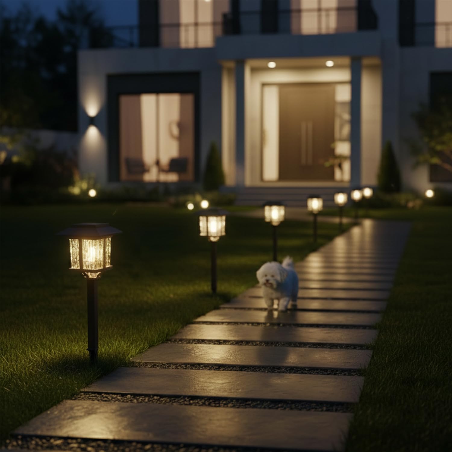 XMCOSY+ solar light withstands rain and snow for year-round use.