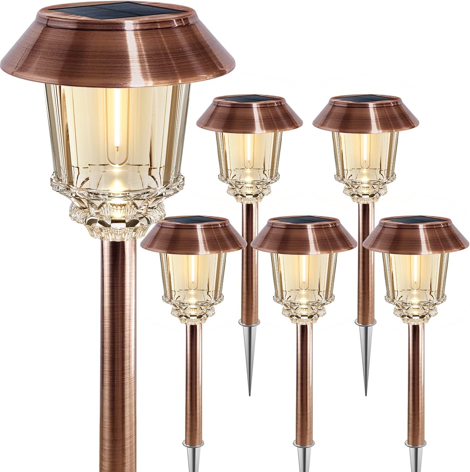 XMCOSY+ solar pathway lights pack assembly ready for easy outdoor installation.