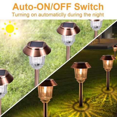 XMCOSY+ solar lights outdoor waterproof 4-pack installation-ready kit for quick pathway setup