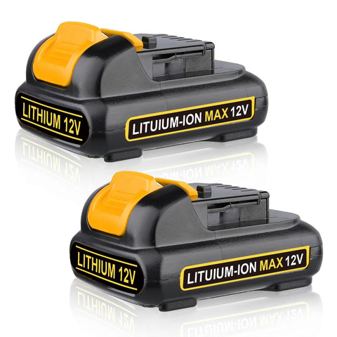 Xmenany 2-pack 3.0Ah DCB120 battery closeup showing high capacity for longer tool use.
