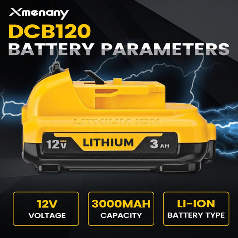 Xmenany DCB120 battery side view highlighting slim, balanced design for handling