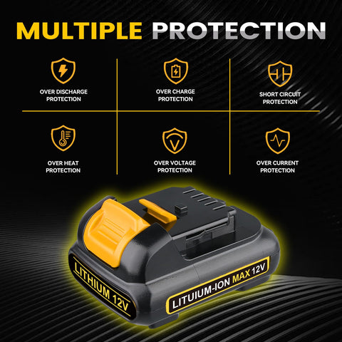 Xmenany DCB120 battery ready for use with Dewalt 12V tools for versatile projects.