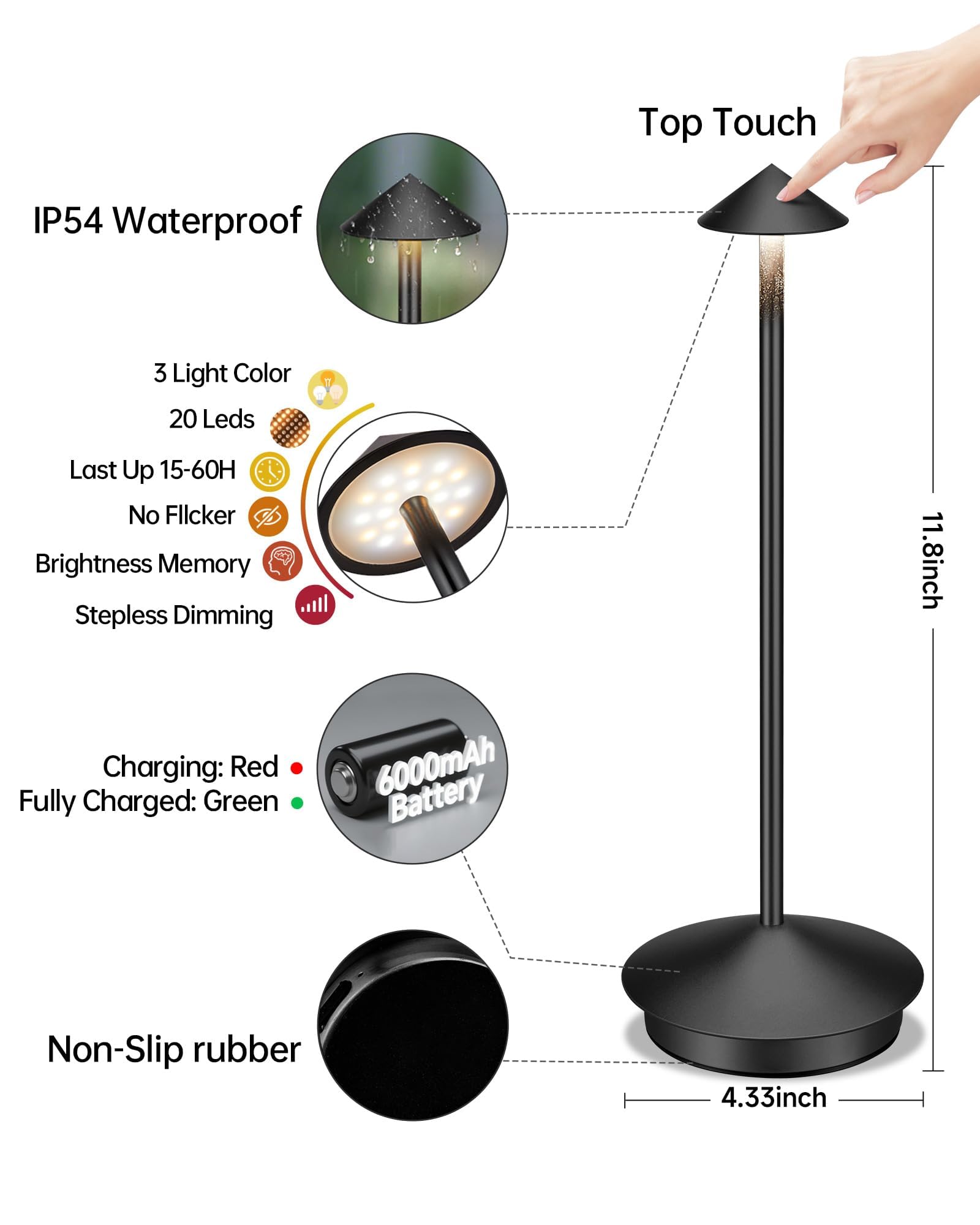 XMINKDZA outdoor patio lamp IP54 for garden and terrace