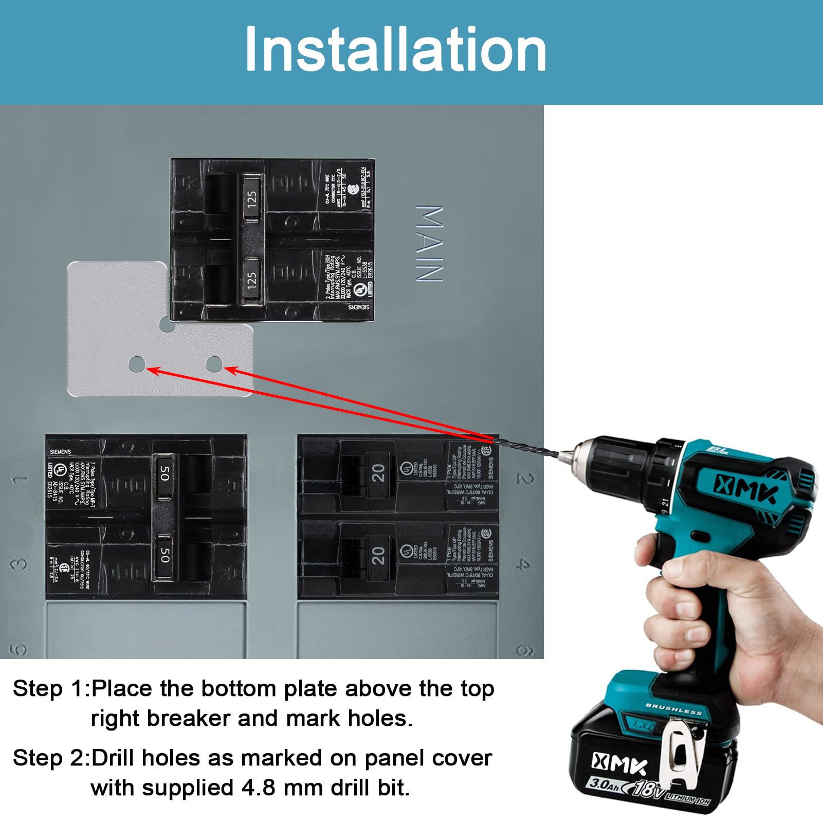 XMK generator interlock kit drill bit for accurate panel alignment