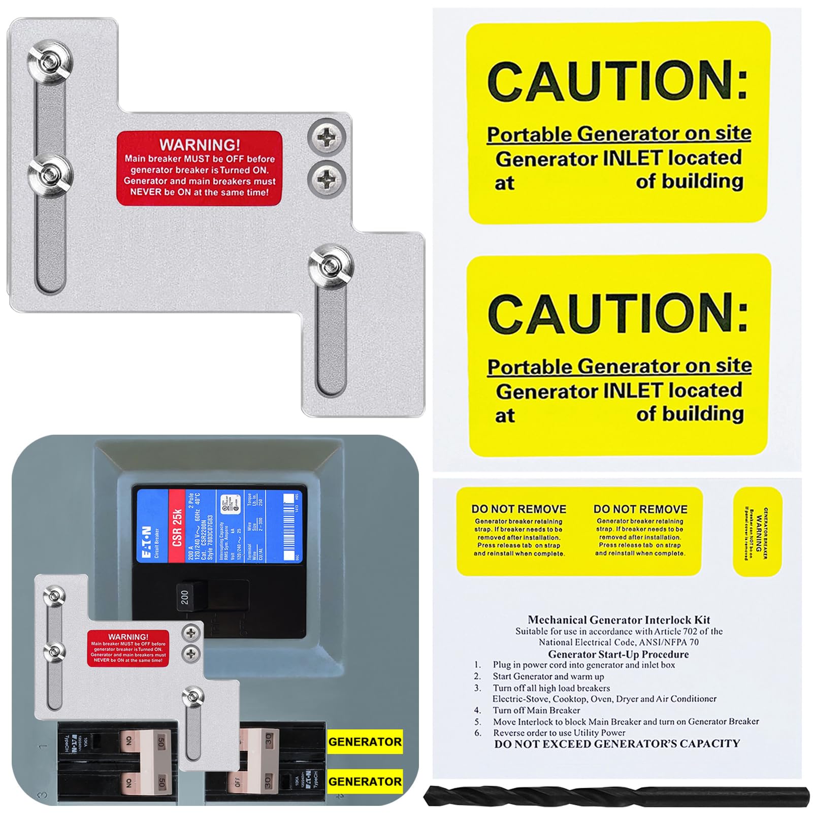 XMK interlock kit for CH TAN breakers aids safe backfeed setup.