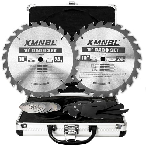 Xmnbl 10-inch dado outer blades delivering clean, precise grooves for flawless joinery