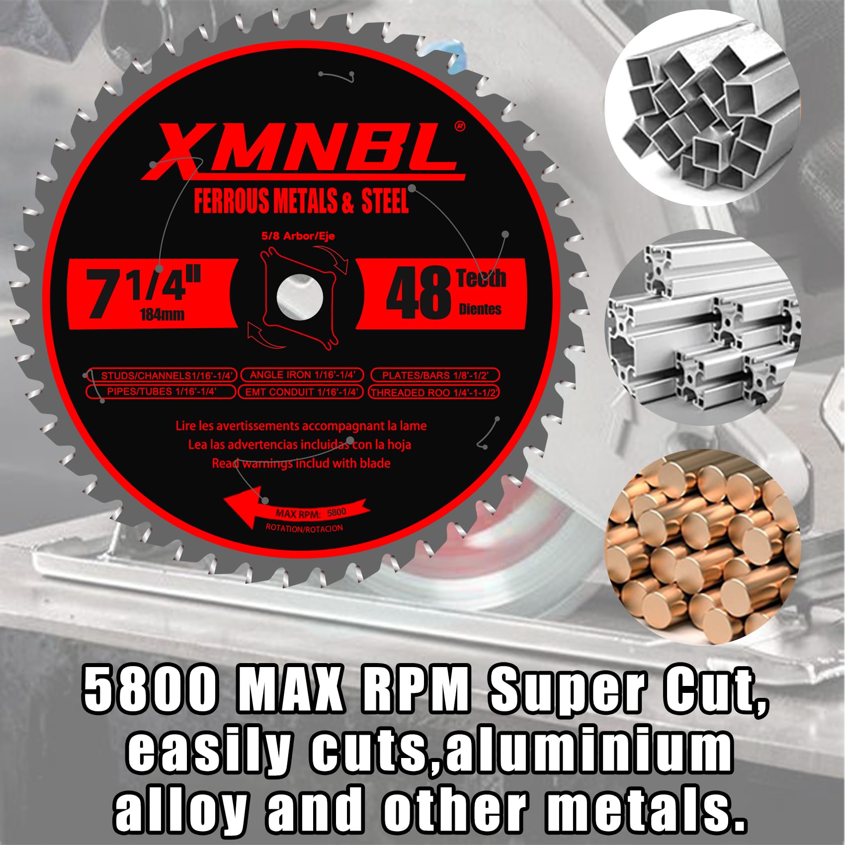 Xmnbl 5/8 inch arbor compatibility with versatile saws.