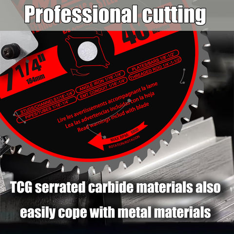 Xmnbl cermet-carbide blade construction for durability.
