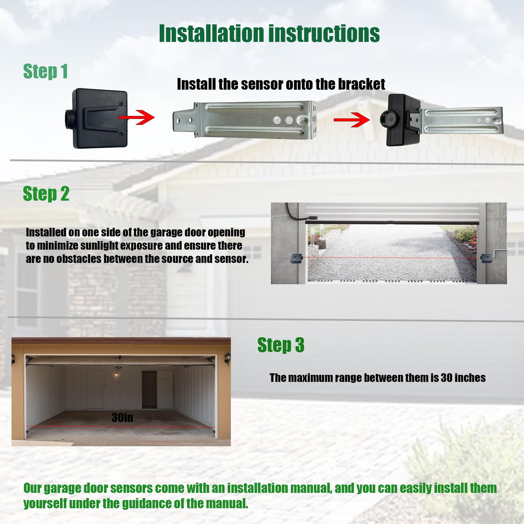 Xmnbl garage door sensor bracket mount keeps sensors aligned for reliable operation