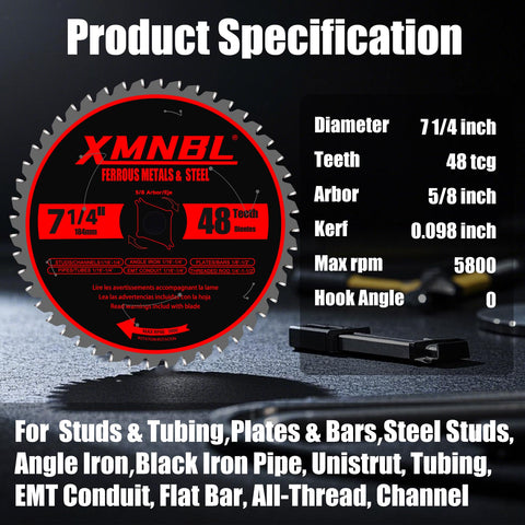 Xmnbl blade in action cutting metal for clean, accurate results.