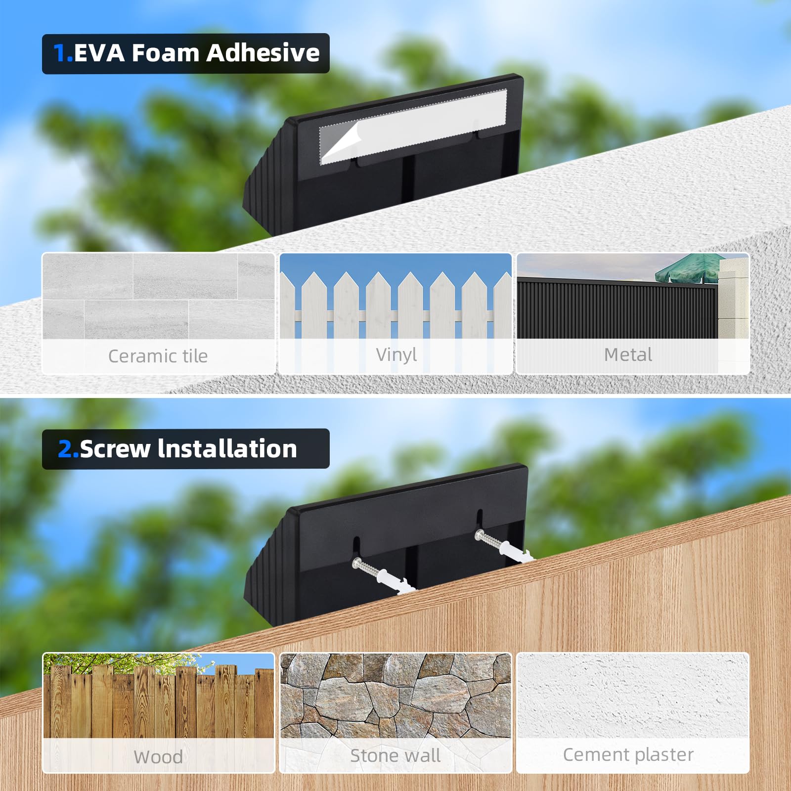 XmnSoly wall-mounted light by garage door increases security.