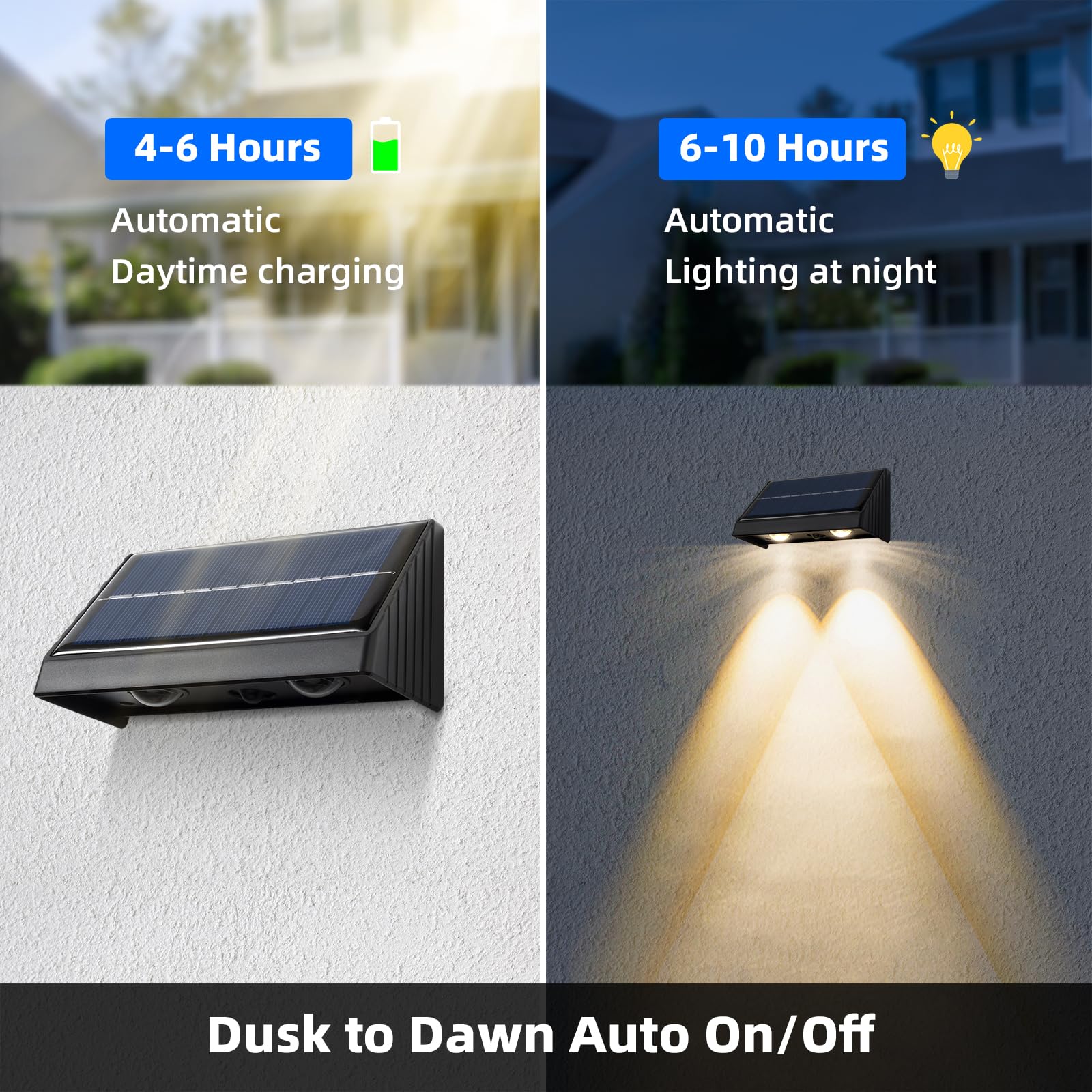 XmnSoly solar downlight above mailbox enhances nighttime visibility.