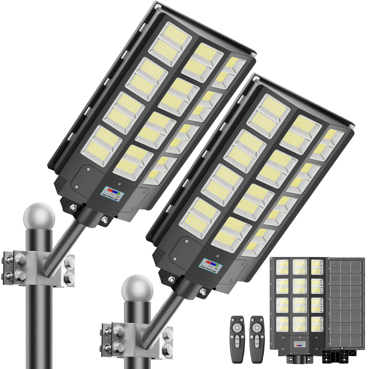 XMPTYN 8000W solar street light outdoor highlights high brightness for expansive outdoor areas.