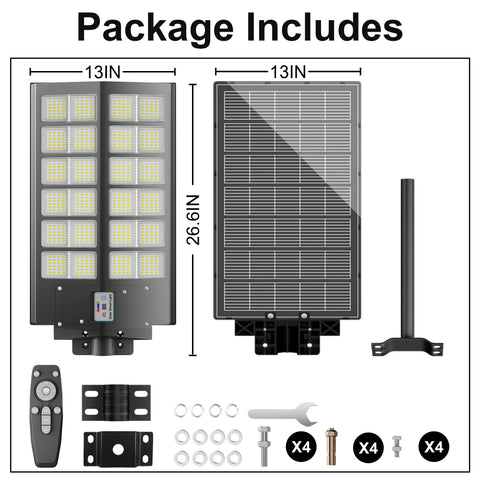 XMPTYN solar street light 35000mAh battery powers multi-day brightness.
