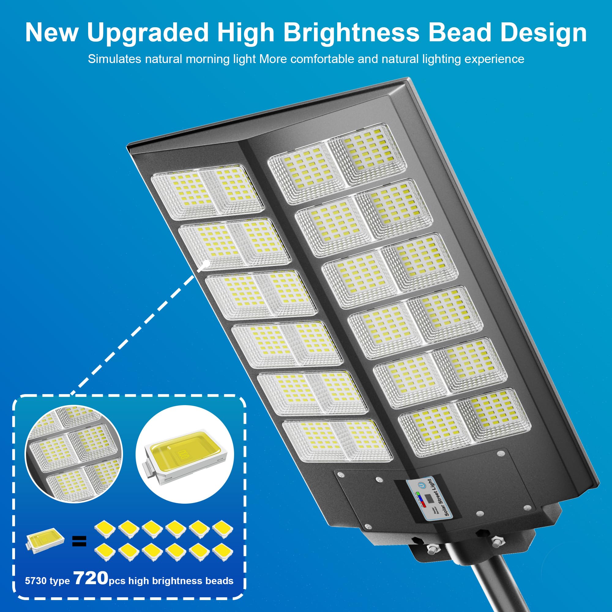 XMPTYN solar street light dusk-to-dawn mode provides continuous outdoor brightness.