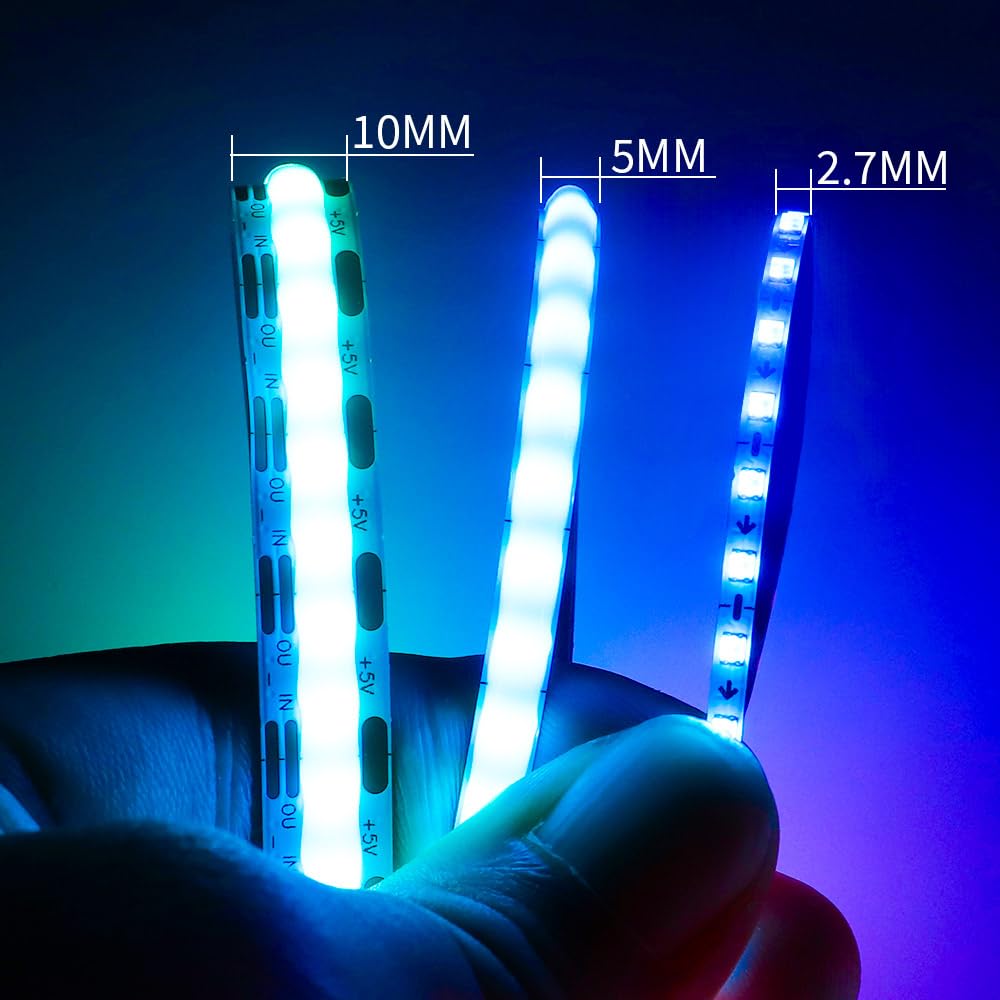 Xnbada WS2812B LED strip with built-in IC for pixel control.