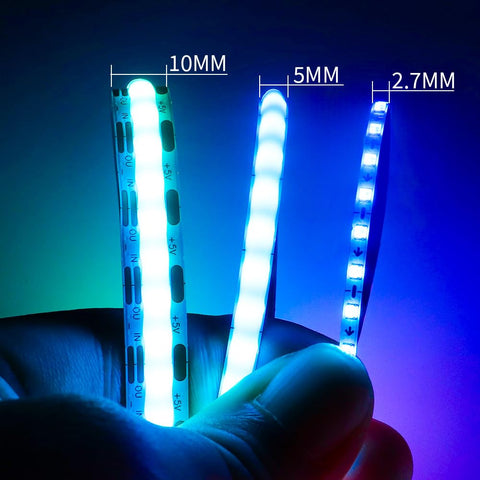 Xnbada WS2812B LED strip with built-in IC for pixel control.