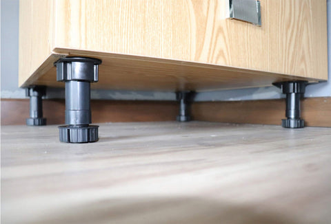 Xntun cabinet leg with included screws for easy installation.