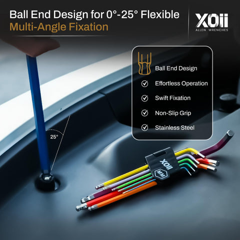 Xoii ergonomic, non-slip handles reduce hand fatigue in extended work.