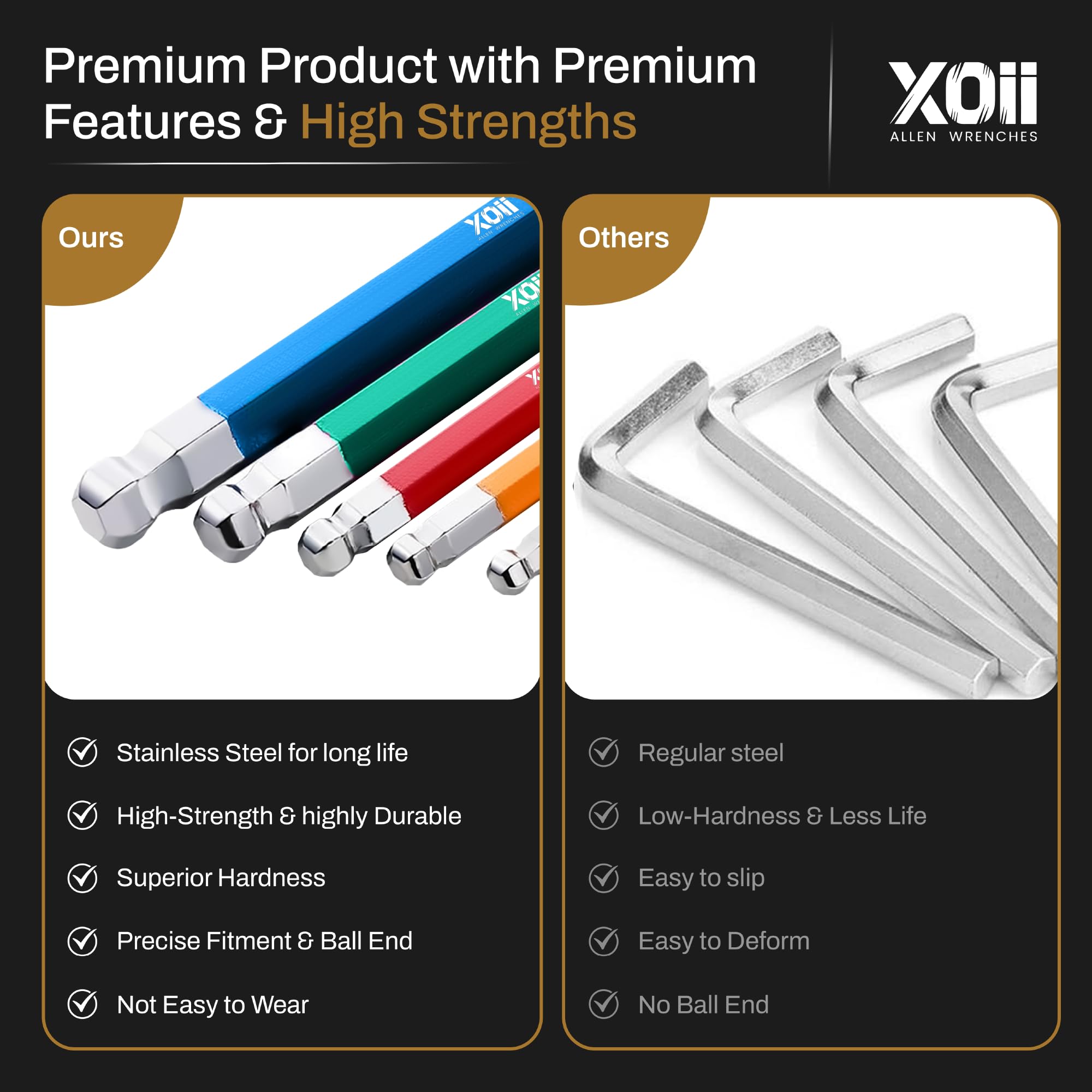 Xoii heavy-duty CRV alloy steel builds for high-torque tasks.