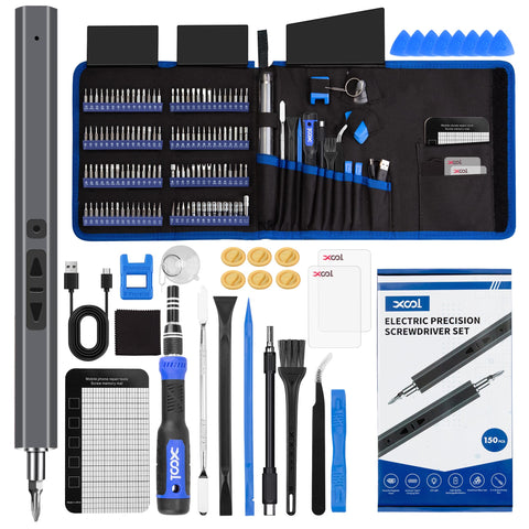 XOOL 150-in-1 electric screwdriver bits for precise electronics repairs.