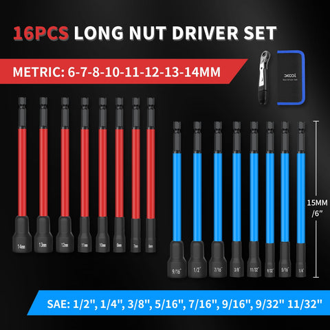 XOOL magnetic nut drivers securely hold nuts for precise insertion.
