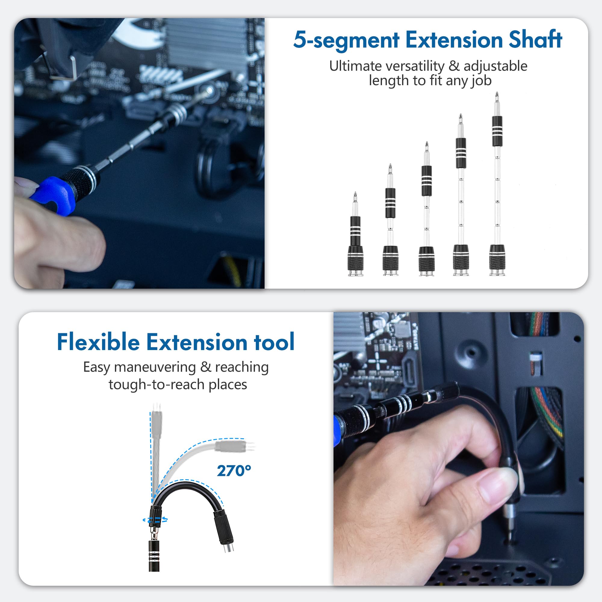 XOOL rubberized ergonomic handle provides comfortable grip