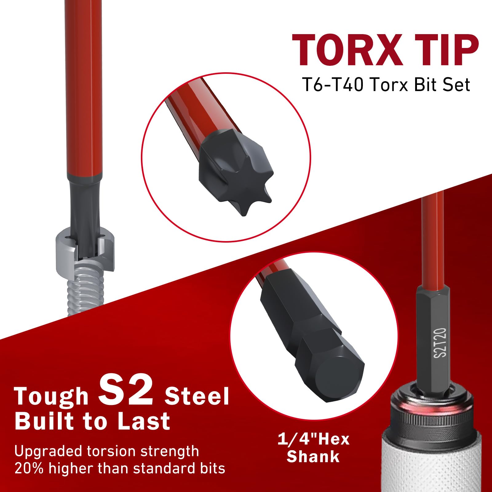 XOOL magnetic torx tips hold screws during installations.
