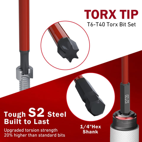 XOOL magnetic torx tips hold screws during installations.