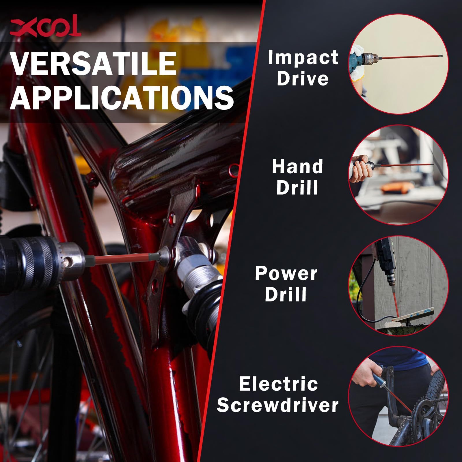 1/4 inch hex shank fits impact drivers and drills.