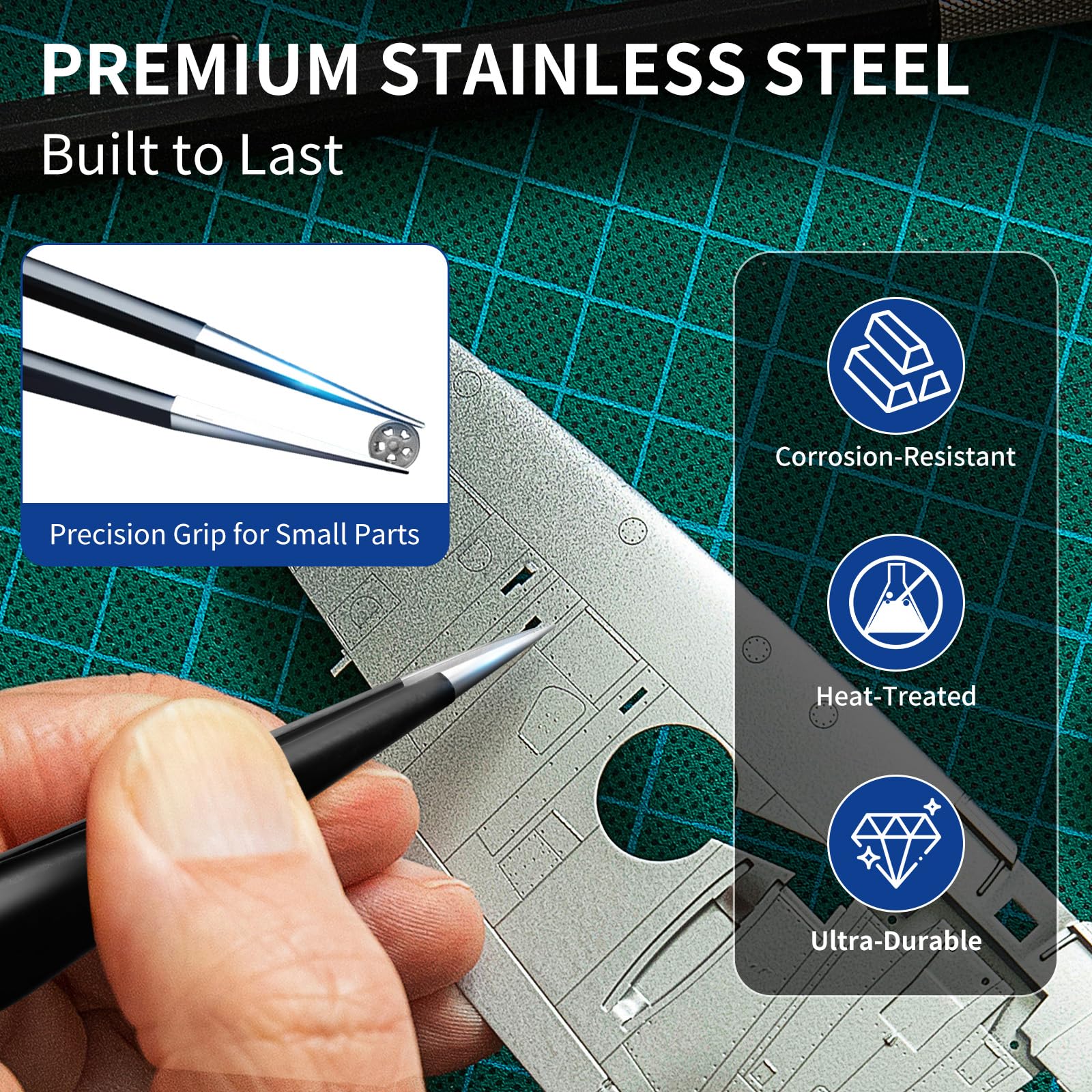XOOL ergonomic handle design enhances control during fine work