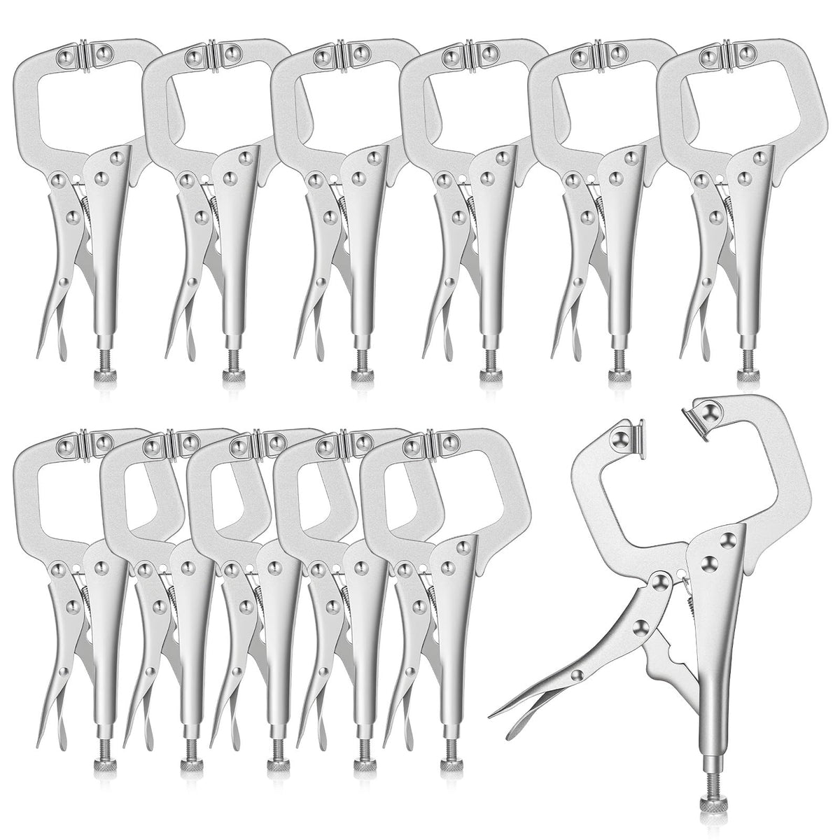 Xosjska 6-inch locking C-clamp with swivel pad demonstrates compact, secure clamping in tight spaces.