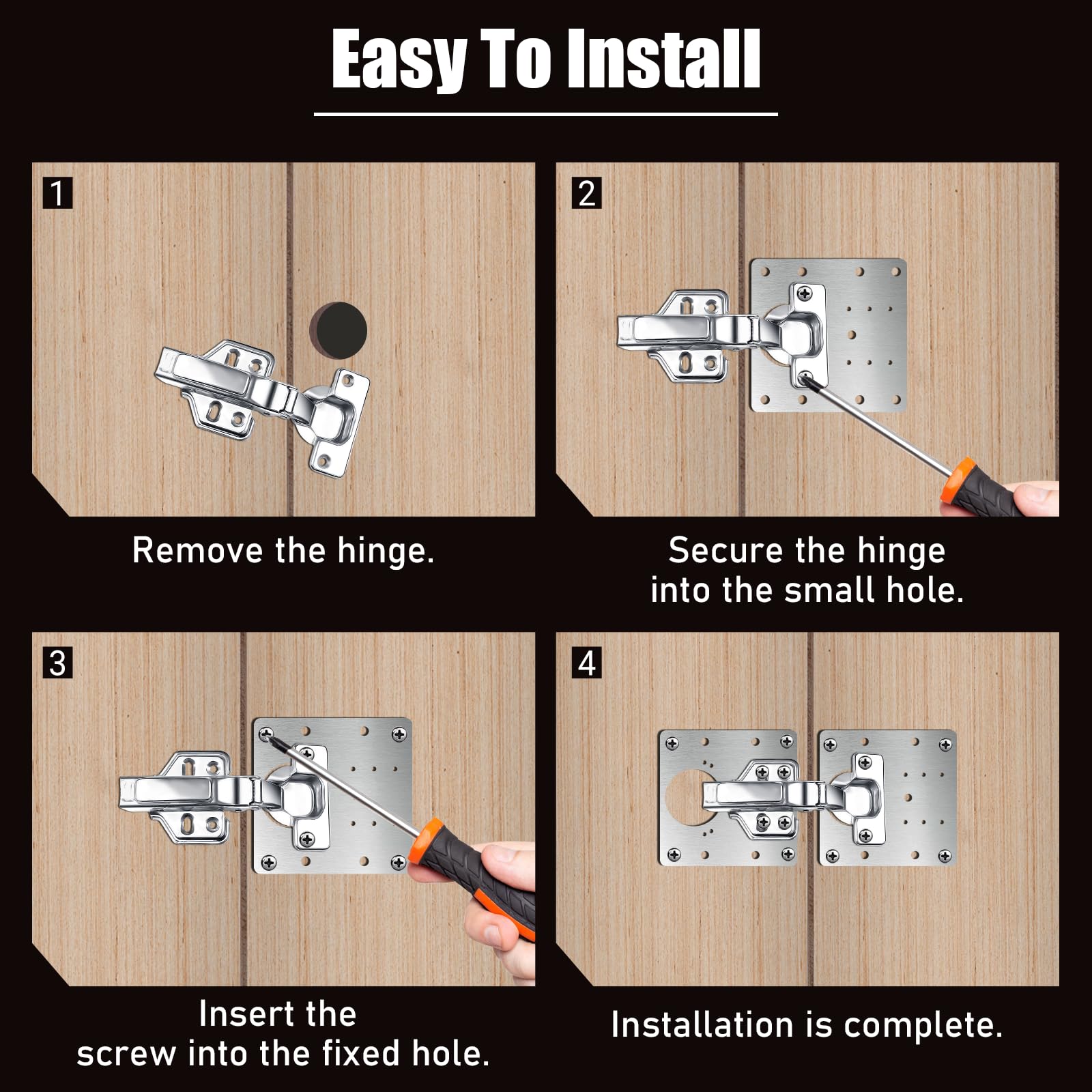 Xosjska cabinet door repair kit in use on a cupboard door.