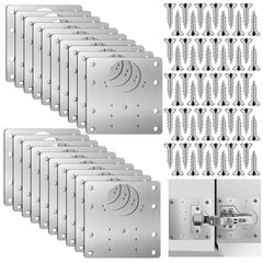 Xosjska cabinet hinge repair plate kit front view improves hinge stability and aesthetics.