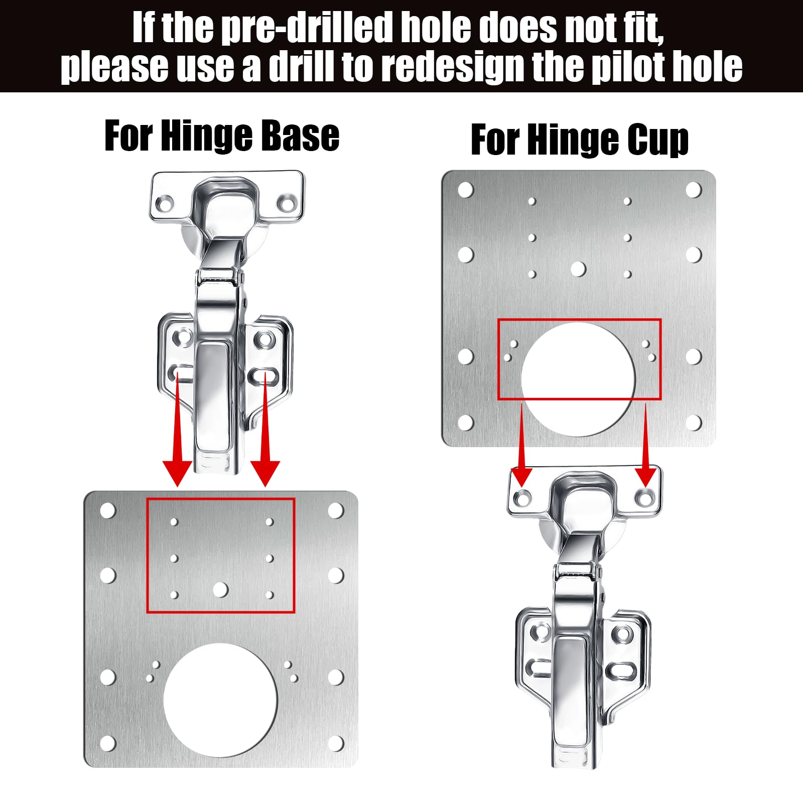 Xosjska universal hinge repair plate with multiple holes for easy install.