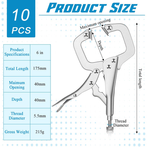 Xosjska quick-adjust locking C-clamp enables one-handed setup and fast work.