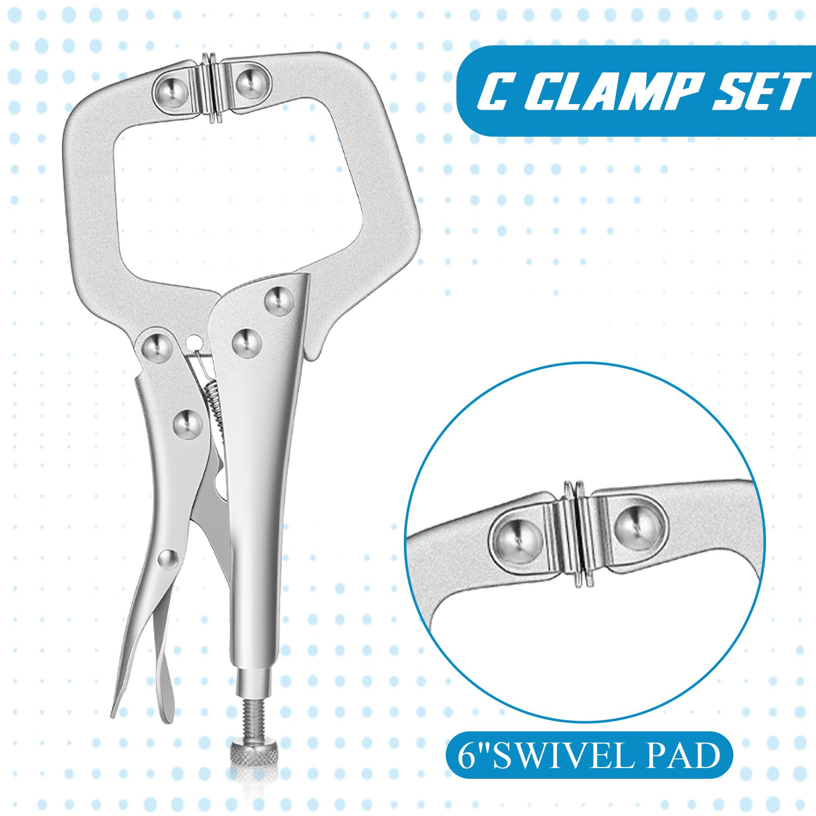 Xosjska swivel pad clamps automatically align to angled surfaces for protection.