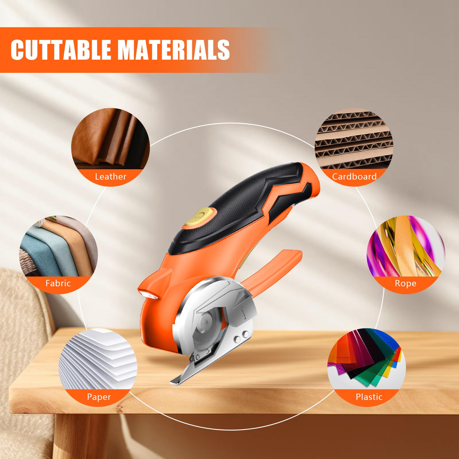 Xpersoul cordless cutter in use, portable design for on-the-go packaging.