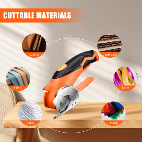 Xpersoul cordless cutter in use, portable design for on-the-go packaging.