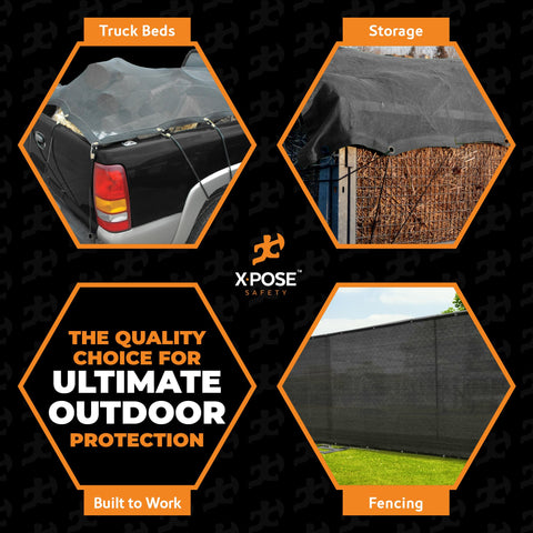 Xpose Safety mesh tarp demonstrates shade with airflow for cooling.