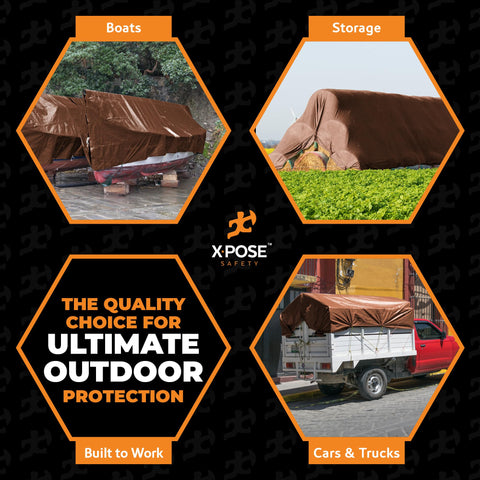 Xpose Safety tarp shields projects on worksites from moisture and dust.