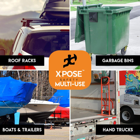 Xpose Safety black bungee cords blend discreetly while securing a tarp or canopy.