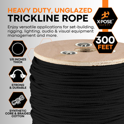 Xpose Safety trickline rope used for discreet cable management