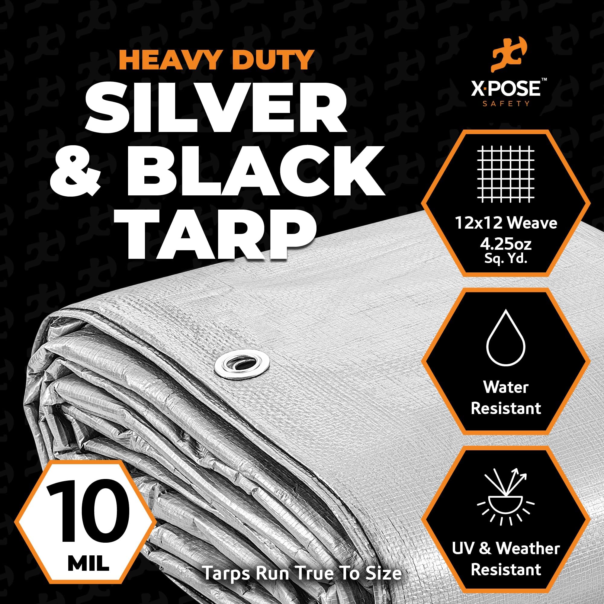 Xpose Safety UV-blocking tarp protects belongings from sun and rain.