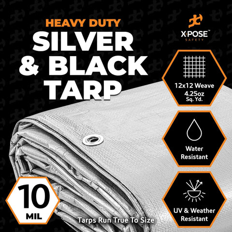 Xpose Safety UV-blocking tarp protects belongings from sun and rain.