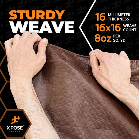 Xpose Safety UV-resistant tarp protects materials from sun damage.