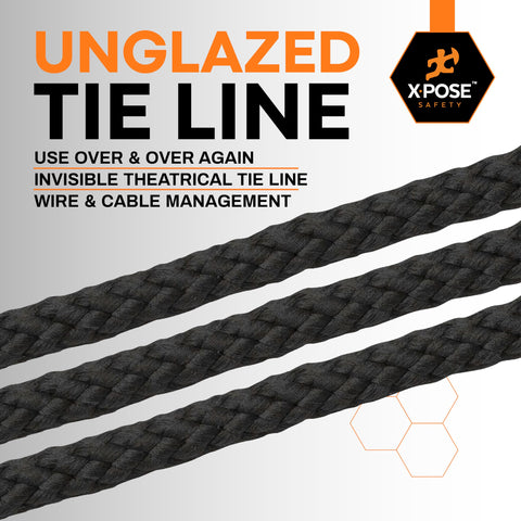 Xpose Safety white unglazed trickline rope blending with light setups