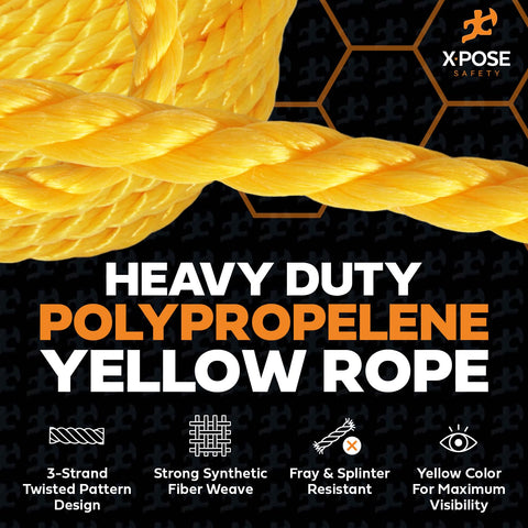 Xpose Safety yellow floating rope, ideal for boat use and water-based tasks.